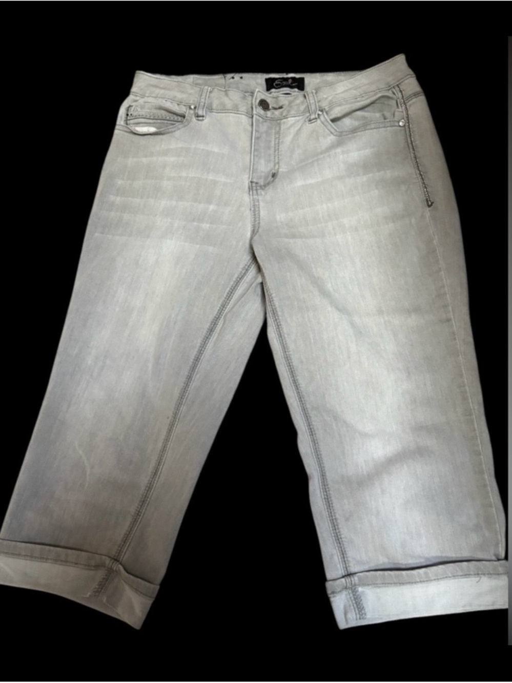 Earl Jeans Light Gray Cropped Capri Pants